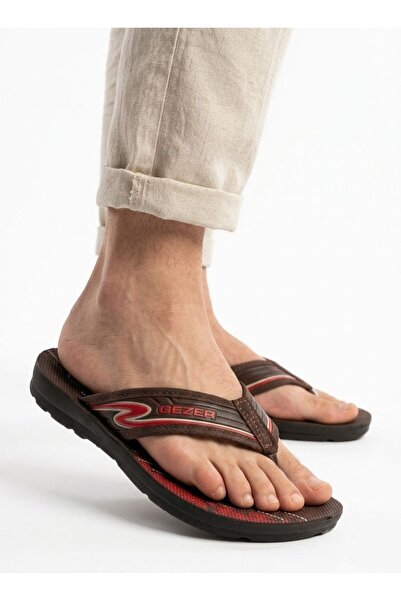 GEZER Flip Flops Beach Slippers Non-Slip Sole Brown Summer Stylish