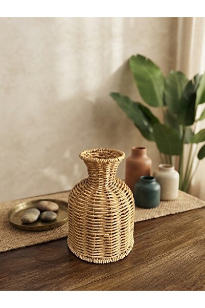 Dekor köşesi Decorative Rattan Vase Dry Flower Vase Bohemian Living Room Tabl...
