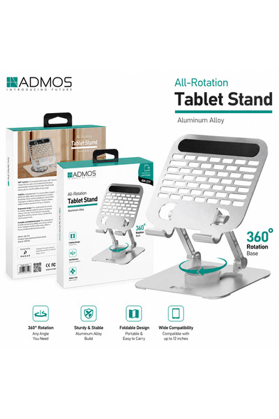ADMOS All-Rotation Tablet Stand | 360° Adjustable Aluminum Alloy Holder for T...