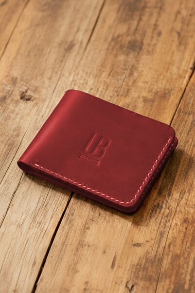 Urban Bag Handmade Wallet made of natural Leather Concept 2 – Red (Thread col...
