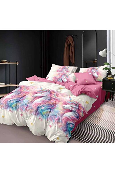 luna home pucioasa Lenjerie de pat 6 piese din finet cu elastic – Model Unico...