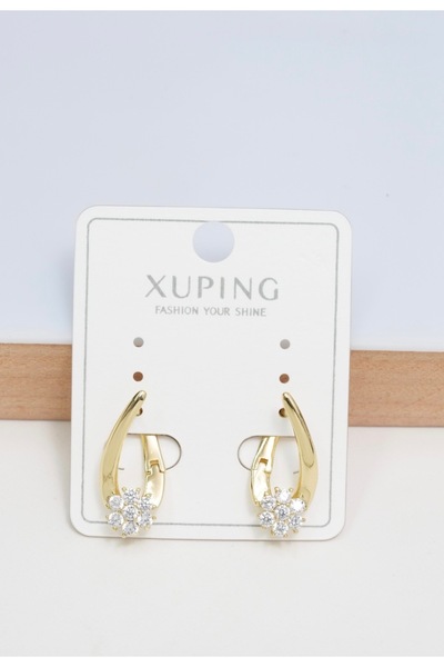 ATELİER GİZEM Xuping kararmaz gold çelik küpe