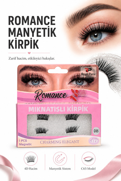 RP Royal Paris Cosmetic Hacimli Mıknatıslı Manyetik Kirpik Royal Paris Romanc...