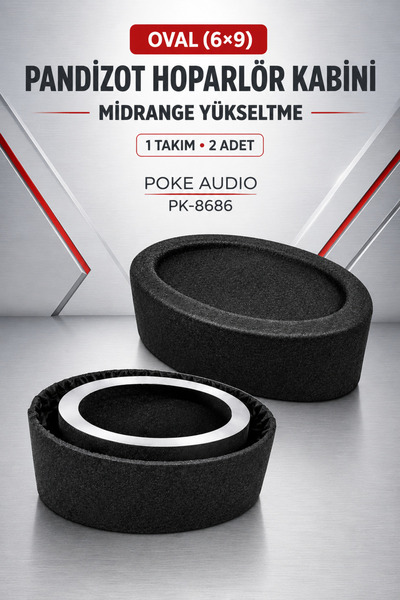 poke audio Oval (6x9) Pandizot Oto Hoparlör Midrange Yükseltme Kabini Plastik...