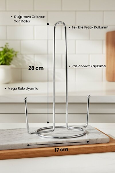 BEYZANA Krom Dik Kağıt Havluluk Peçetelik Mutfak Ve Banyo Peçeteliği