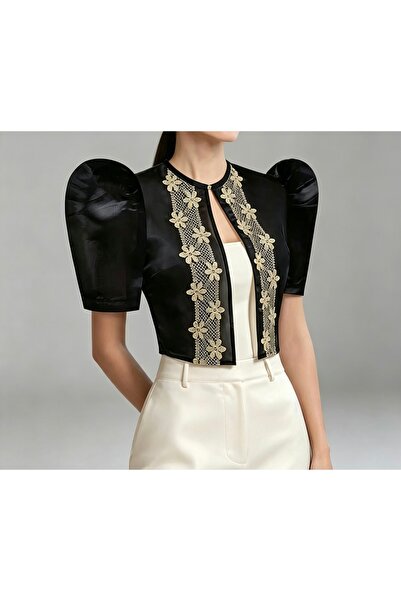 Generic Brand Elegant Puff Sleeve - Filipiniana Bolero - Vest Blouse Top
