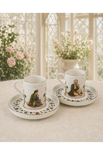 tabakevi Tabak Evi Porcelain Meşk Gold Gilded Coffee Cup 80Cc 4 Pieces for 2 ...