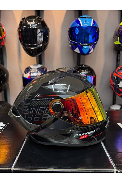 MT Helmets Thunder 4R Luminence D1 kask turuncu vizör