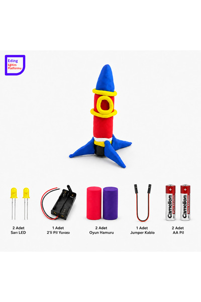 EDİNG EĞİTİM PLATFORMU Eding Uzay Roketi Oyun Hamuru ile Basit Elektrik Devre...