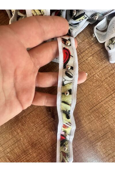 Gönülden Tasarım 100X2.5 cm Colorful Beaded Ribbon Sewing Accessory