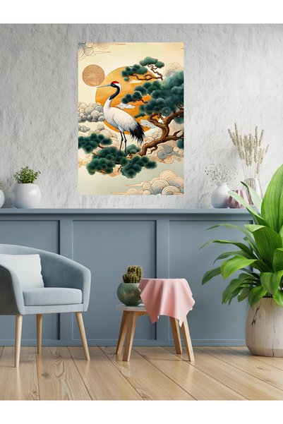 aiki ملصق حائط زجاجي بنمط تورنا على فرع شجرة مستطيل الشكل، 40x70 سم