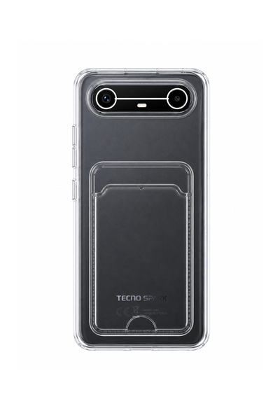 Mopal Tecno Spark Slim Uyumlu Kartlık Detaylı Şeffaf Silikon Kılıf | Yuki Serisi