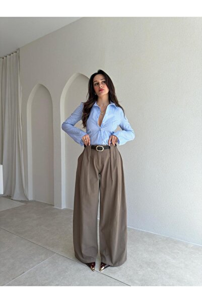 Mooi Butik MELT Keten Pantolon 5454 - Haki
