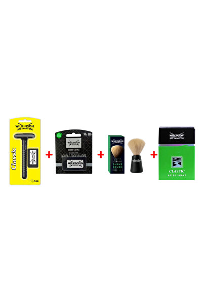 Wilkinson Shaving Set 2 (Classic Shaver with 15 Razors, Shaving Brush and Col...