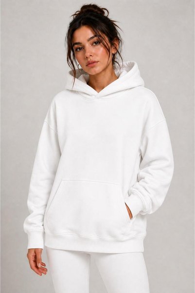 CLIPMAN Unisex 3 iplik Kapşonlu Düz Sade Sweatshirt