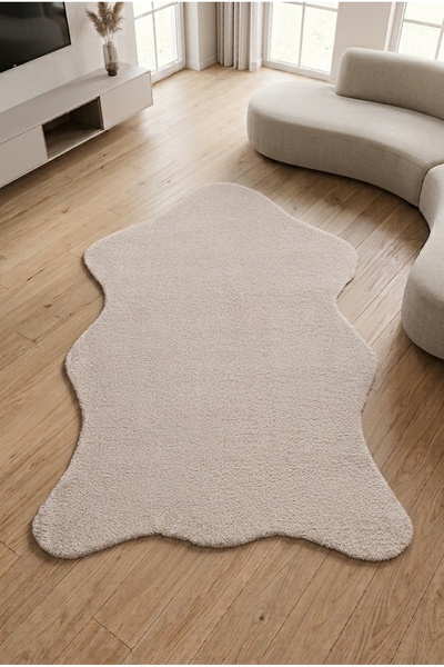 Colore Home Puffy Bej Post Halı Yumuşak Peluş Halı