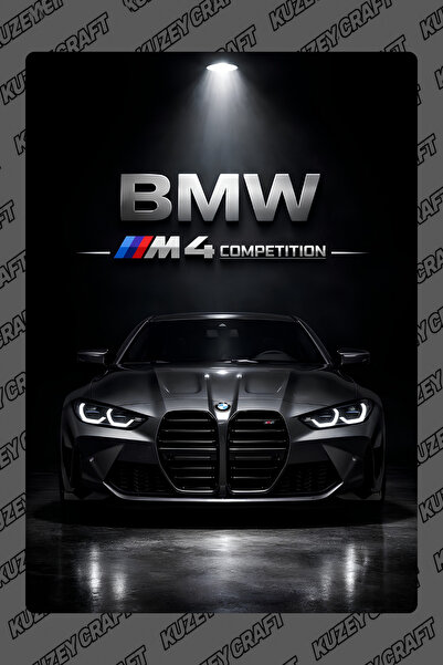 Kuzey Craft BMW M4 Competition Metal Poster Duvar Tablosu Özel Tasarım Hediye...