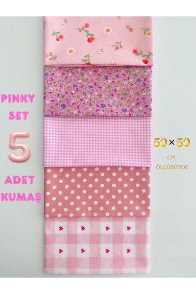 seyranat 5 Adet En Boy 50*50 Ölçüsünde Çanta, Cüzdan, Hobi İşleri İçin Pamukl...