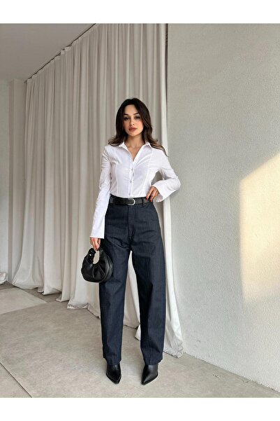 Mooi Butik BEGİN Denim Pantolon 8670 - Lacivert