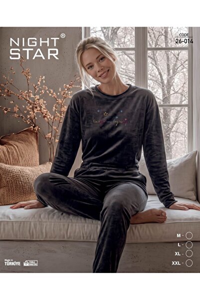 Night Star French Velvet Printed Smoked Pajama Set