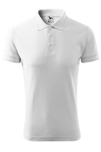 Malfini Tricou polo bărbătesc din pique, alb, mărimea M