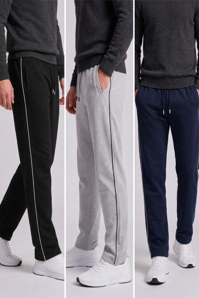 Veleno Men's 3-Piece Advantageous Pack: Hooded Baggy Fleece-Lined Sweatpants,...