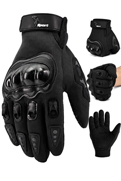 Telvesse M Size Protected Motorcycle Gloves Unisex Cycling Biker Gloves Black...