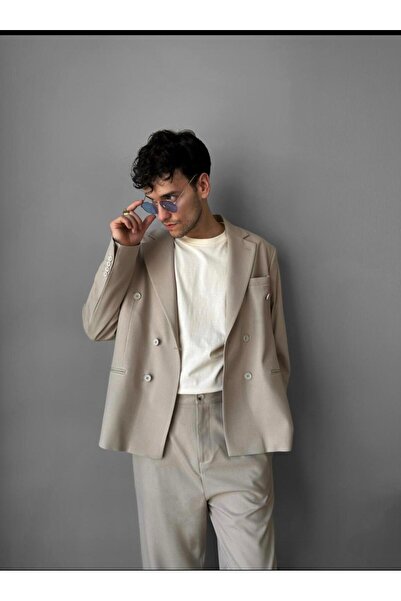 GustmanModa Bej Oversize Takım Elbise