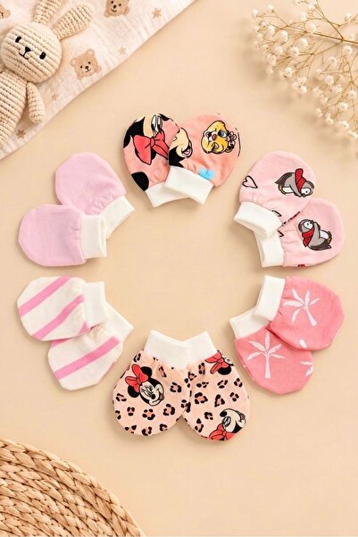 Lumos Trade Newborn Baby Gloves 6 Pairs Set 100% Cotton Soft Textured Pattern...