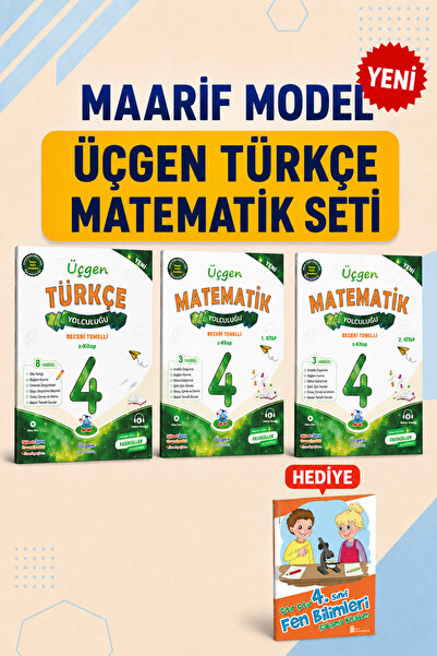 Üçgen Yayıncılık 4.Sınıf Beceri Temelli Türkçe + MATEMATİK Yolculuğu 1. Kitap...