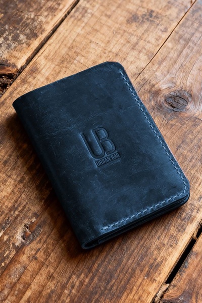 Urban Bag Χειροποίητο Πορτοφόλι από φυσικό δέρμα Concept 1 – Μπλε (Χρώμα ραφή...