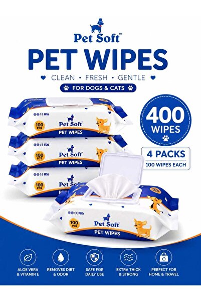 Pet Soft Pet Wipes for Dogs and Cats, Extra Thick Soft Cleaning & Deodorizing...