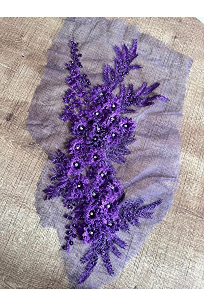 Gönülden Tasarım 52x22 Cm Broderie cu pietre Aplicație mov Accesoriu pentru c...