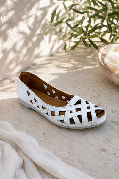 İNZE AYAKKABI Genuine Leather Ballerinas Model Name: Kry Amaea