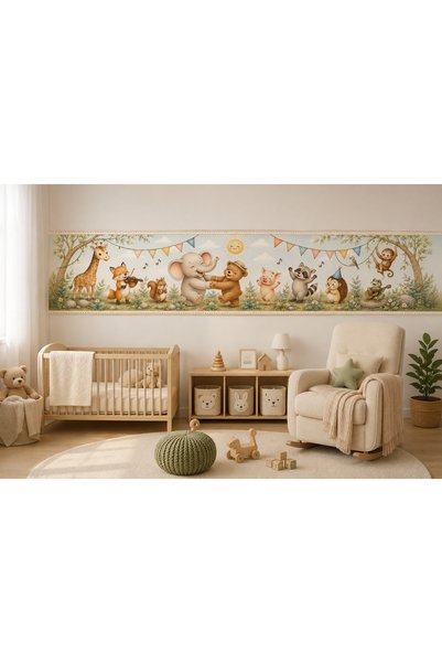 MaisonVelinCo Cute Forest Animals Kids Room Wall Border – Self-Adhesive Decorative Wall Sticker