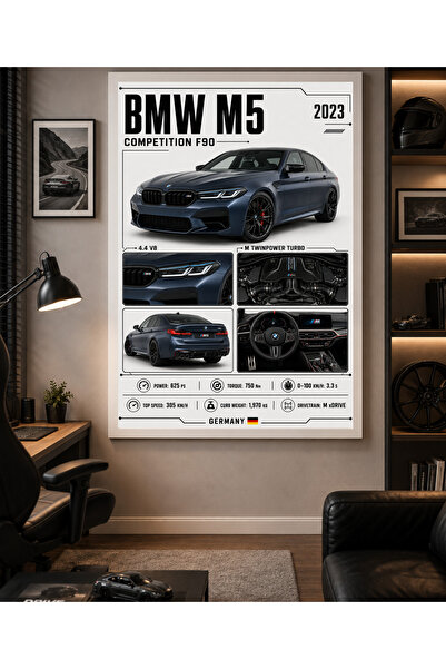 Miutic Print Studio Tablou decorativ auto BMW M5 Competition F90 2023, Tablou...