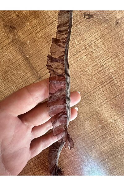 Gönülden Tasarım 100X2 cm Brown Tulle Elastic Ribbon Sewing Accessory
