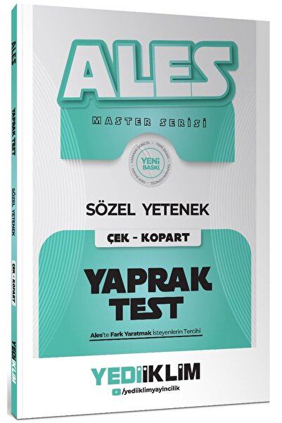 Yediiklim Yayınları 2027 ALES Master Serisi Sözel Yetenek Çek Kopart Yaprak Test