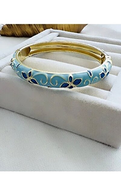 Nazellaa Colorful Enamel Floral Pattern Cuff Bracelet