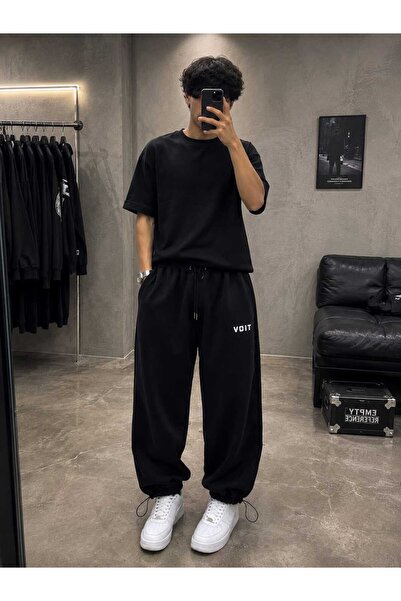 LOTS MODA Embroidered 3 Thread Sha Fleece-Lined Işlik Sweatpants