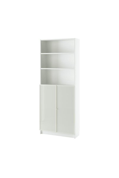 IKEA Modern Beyaz Kapaklı Kitaplık 80x30x202 cm - Salon/Çalışma Odası Dolabı