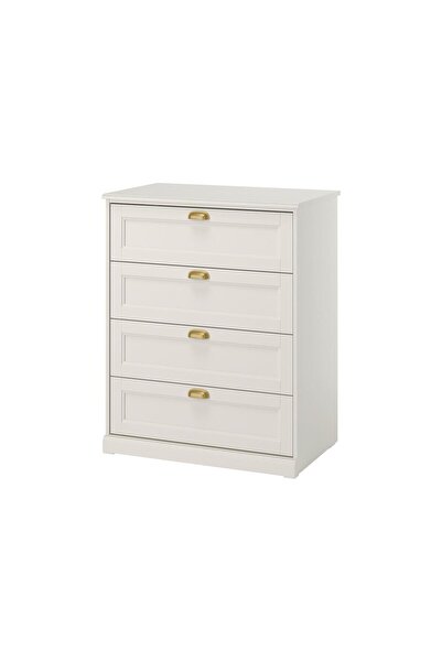 IKEA Modern Beyaz 4 Çekmeceli Şifonyer 82x51x101 cm - Yatak Odası Dolabı