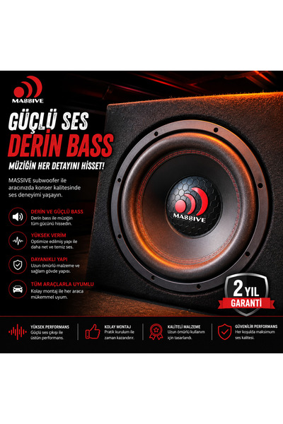HC Otomarket MASSİVE 30 CM BASS KABİNLİ