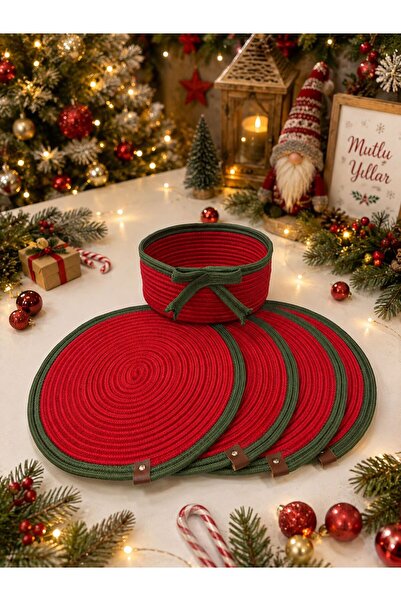 MaVaux Noelina Christmas Special Supla Set – Red-Green Handmade Stylish Table...