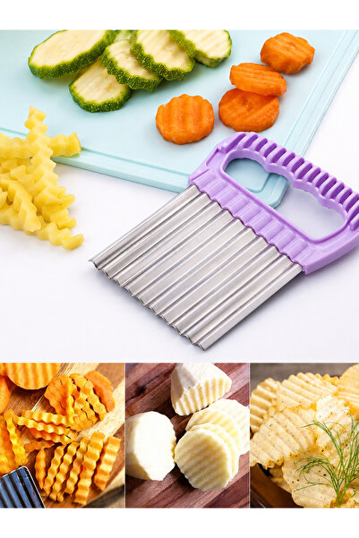 Genel Markalar Dalga Şekilli Patates Cips Dilimleyici Doğrayıcı Tırtıklı Pata...