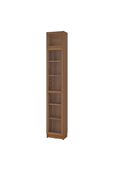 IKEA Modern Kahverengi Cam Kapaklı Kitaplık 40x30x237 cm - Salon/Çalışma Odas...