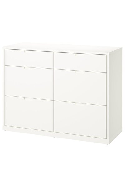 IKEA Modern Beyaz 6 Çekmeceli Şifonyer 120x47x90 cm - Yatak Odası Dolabı