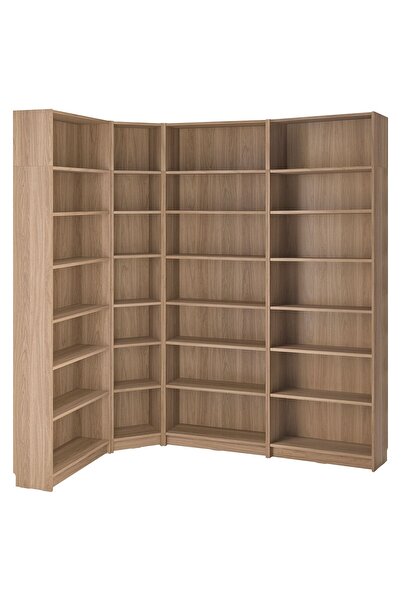IKEA Modern Kahverengi Kitaplık 135x28x237 cm - Salon/Çalışma Odası Dolabı