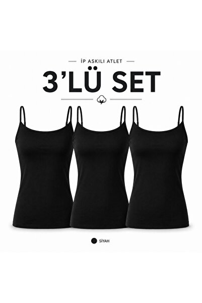 Gold Night Women's Cotton Breathable Black Undershirt Set of 3