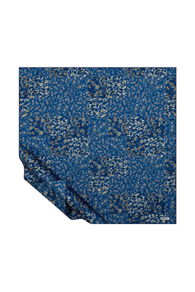 ipekevi Μεταξωτό μαντήλι Saks Blue Patched Bohça Tivil
